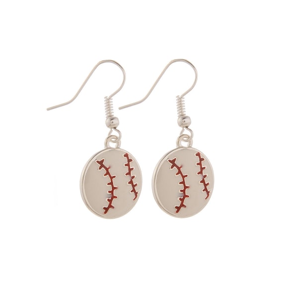 Baseball / Softball Metal Dangle Earrings  - Softball Mom - Baseball Mom