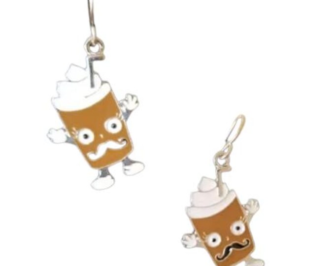 Latte Coffee Man Charm Earrings