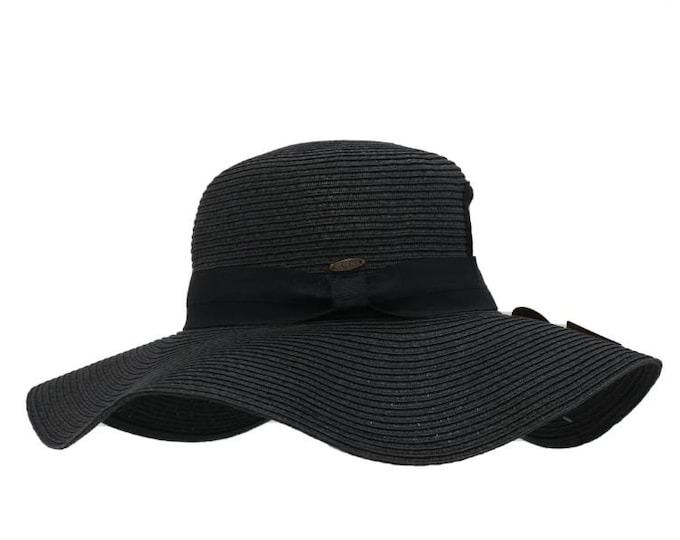 Island Hopping Floppy Wide Brim Hat with Ponytail Opening