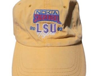 LSU Tigers Cap Strap Back - 2002 Nokia Sugar Bowl Yellow Adjustable Hat