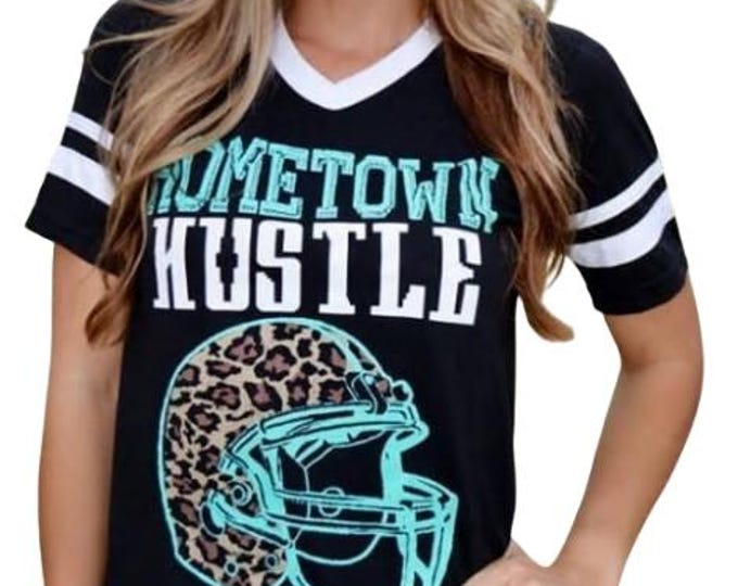 Hometown Hustle Football Tee - Leopard Helmet