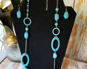 Blue Stone Abstract Jewelry Set