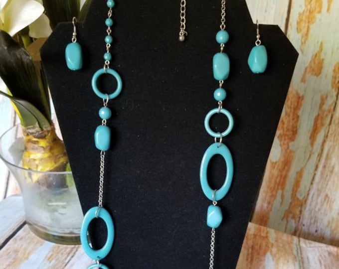 Blue Stone Abstract Jewelry Set