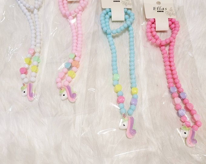 Children's Unicorn Jewelry Set – Beaded Necklace & Bracelet