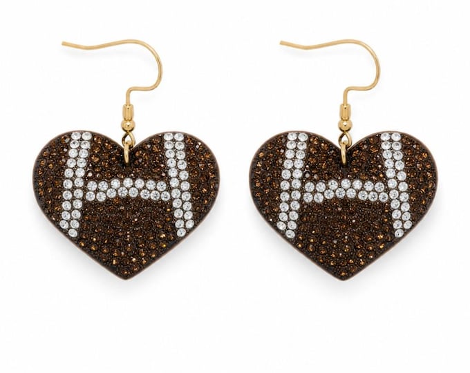 Rhinestone Plush Football Earrings