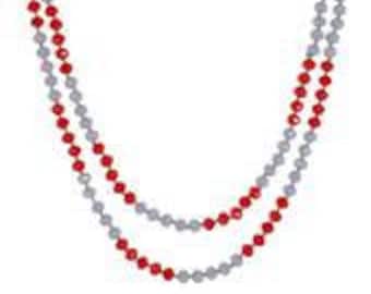 Red & Gray Beaded Necklace - Game Day