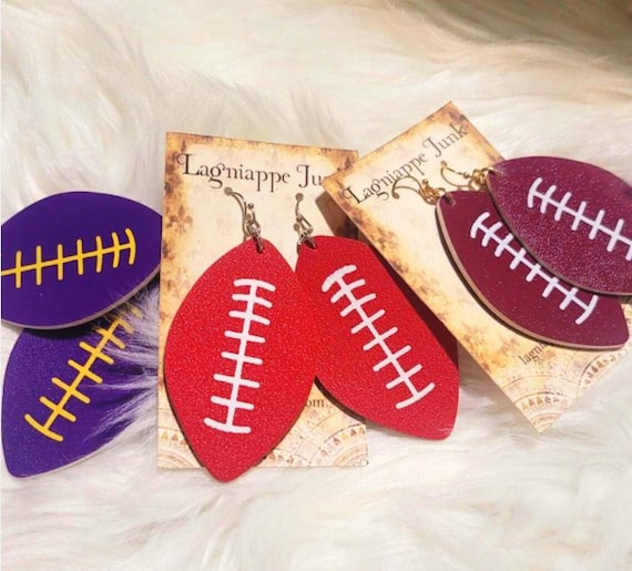 Several Teams - Football Shape Earrings- LSU - Auburn- Georgia-Texas
