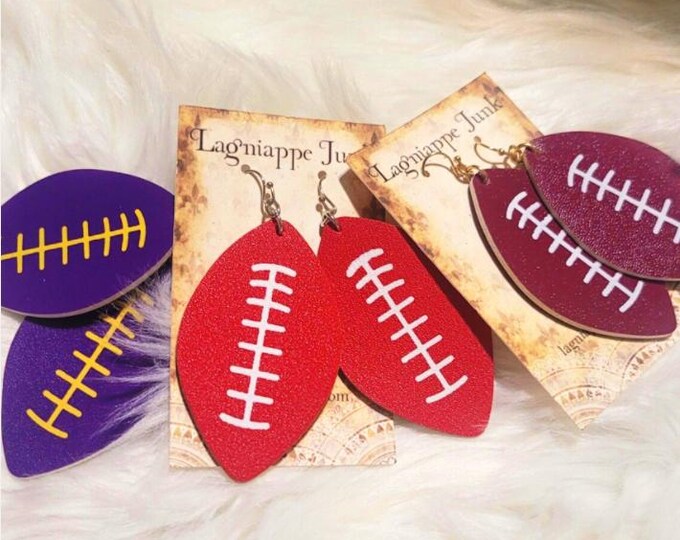 Several Teams - Football Shape Earrings- LSU - Auburn- Georgia-Texas