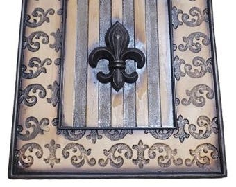 Fleur-de-Lis Decorative Wall Art Plaque - 9.5 x 12 Inches