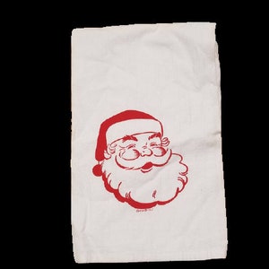 Farmhouse Decor Santa Claus Flour Sack Dish Towel Gift Kitchen Holiday Tea Towels Flour sack Christmas Gifts  Christmas Kitchen Decor