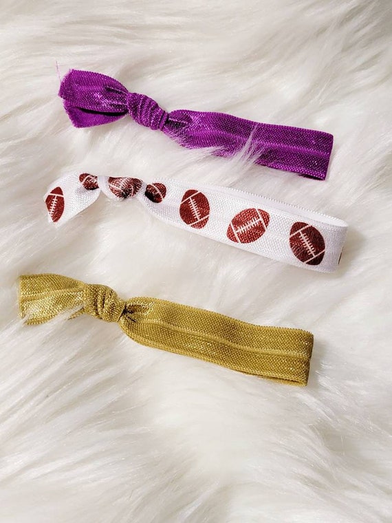LSU Tigers Football Elastic Hairties Set - Elastic Ribbon Hairties