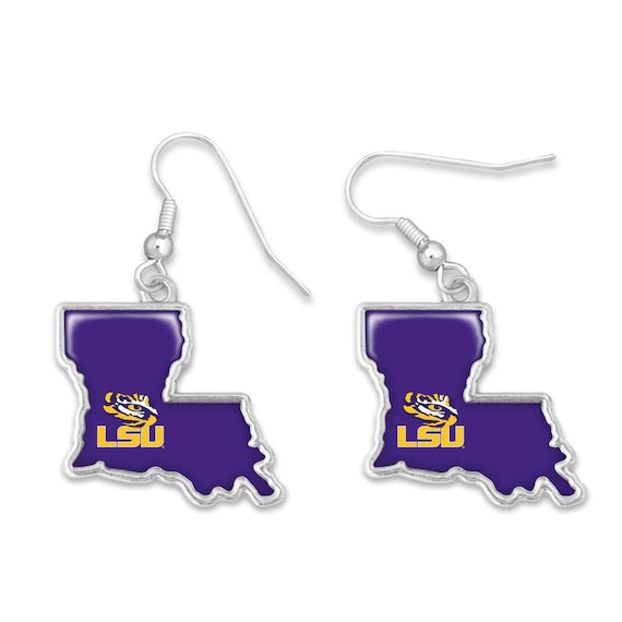 LSU Tigers State of Mine Earrings - Louisiana State University Jewelry - Gameday- State of Louisiana