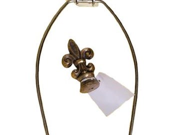 Bronze Fleur-de-Lis Lamp Finial Topper - Set Of 2 - Finials Only