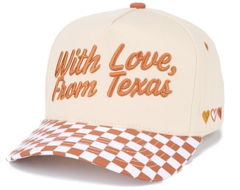 With Love, From Texas - Burnt Orange - Embroidered Two Tone Baseball Cap - University of Texas Longhorns