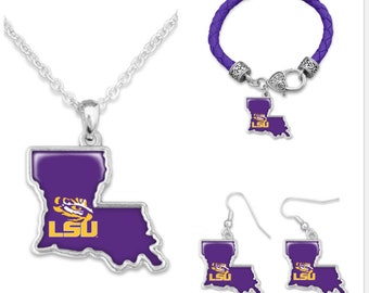 Louisiana State LSU Tigers Earrings - Gameday Jewelry Set