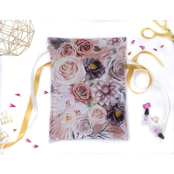 10 x 13 Boho Flower Designer Poly Mailers - Shipping Supplies - Water Resistant Shipping Tear Proof Light Weight Self Seal