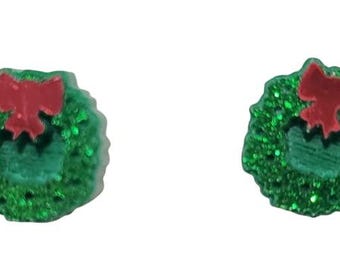 Christmas Wreath Druzy Stud Earrings