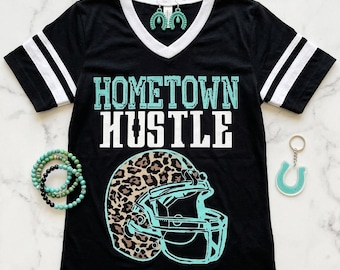 Leopard Helmet Football Tee - Hometown Hustle Design