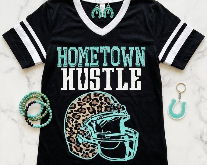 Leopard Helmet Football Tee - Hometown Hustle Design