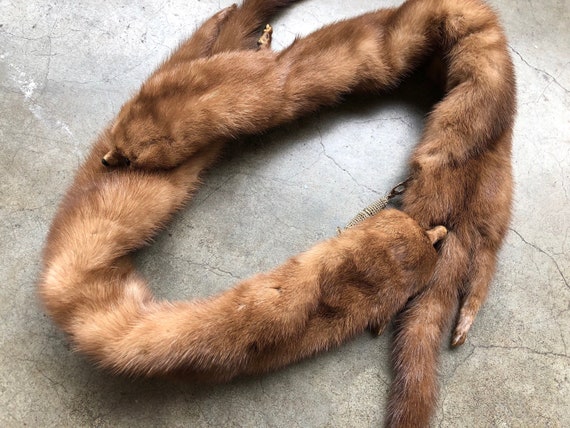 mink shawl with head
