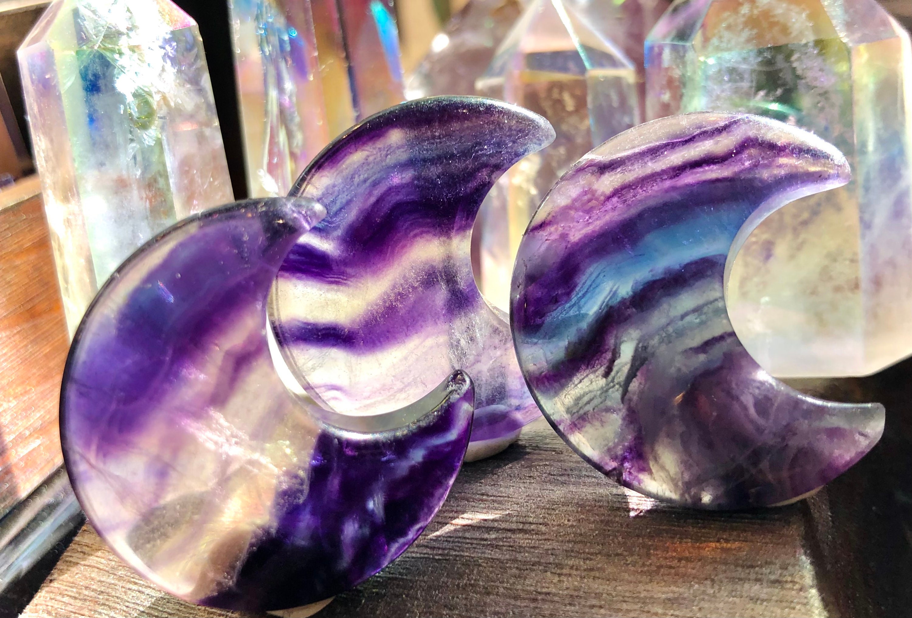 Croissant de Lune d'autel en Fluorite