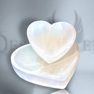 Selenite heart bowl magic wicca witch decoration witch altar