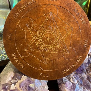 Pendulum board wicca witch metatron sacred geometry divination altar witch decoration witch