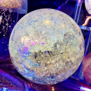Incroyables Sphère de cristal craquelé aura angel Idéal en rétro éclairage énergie purifiante harmonisante