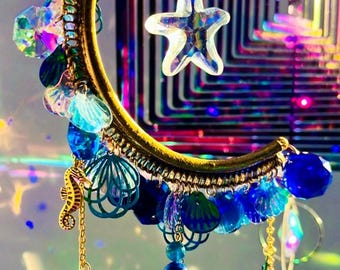 サンキャッチャー – ラピスラズリと瑪瑙のブルームーン - Etsy 日本
