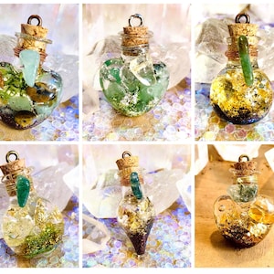 Amulet vial “good vibes! Luck and success » green aventurine, moss agate, citrine, tiger's eye, lucky charm talisman