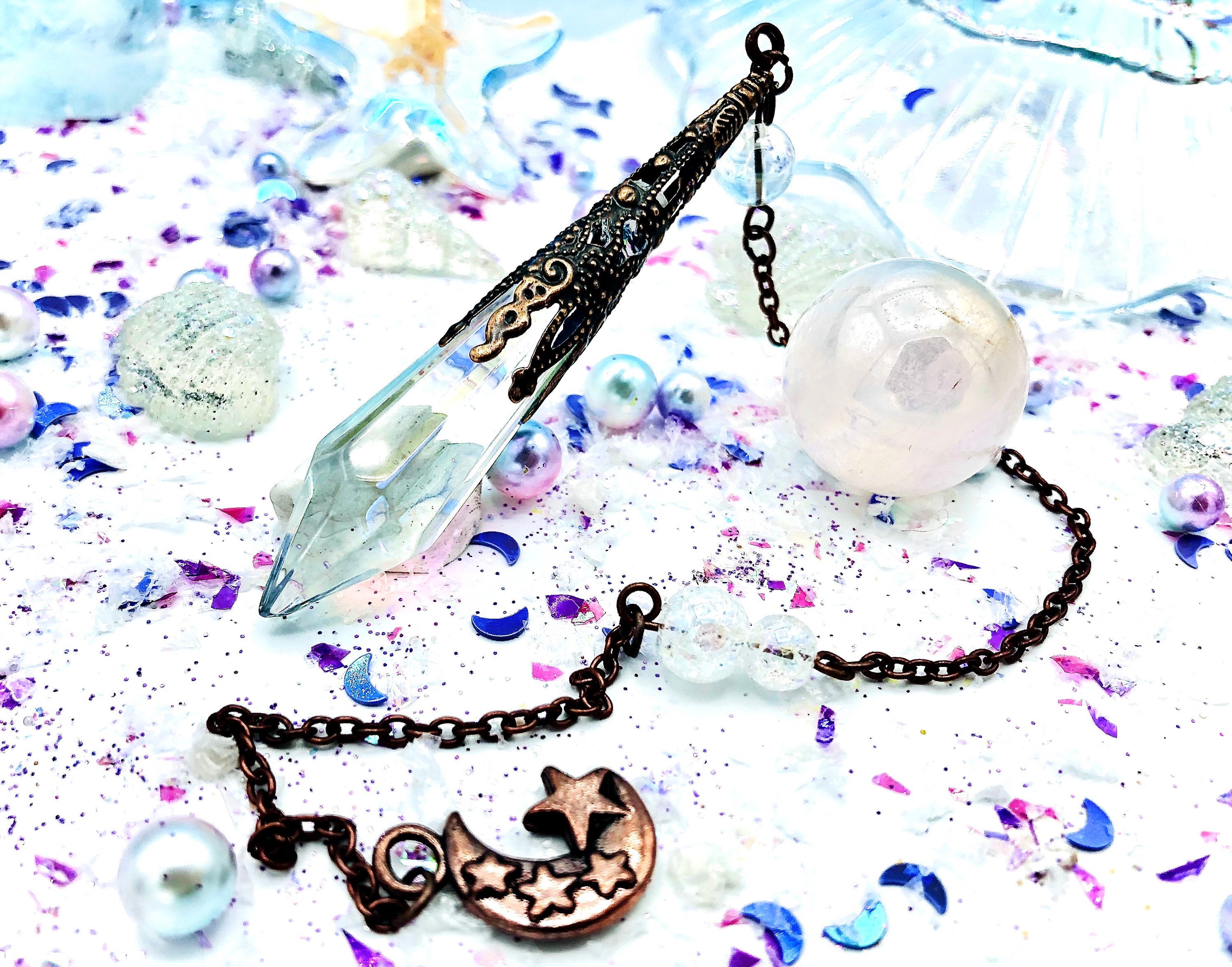 Pendule Verre Aura et Quartz Aura