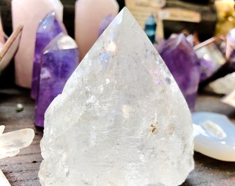 Beautiful semi raw rock crystal tips usb lamp backlighting purifying harmonizing cleansing chakra energy