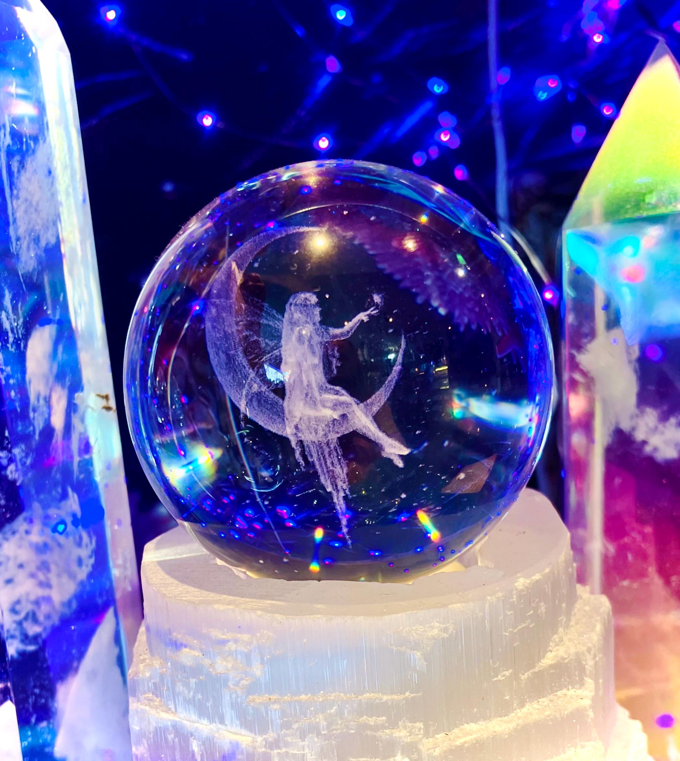 BTSKY - Fiore Di Loto Di Cristallo Luccicante, 100 Mm, Decorazione Per Casa, Feng Shui, Vinile, Colorful - Foto 4