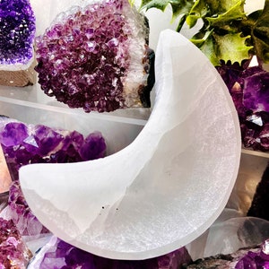 Moon bowl in selenite magic wicca witch decoration witch altar