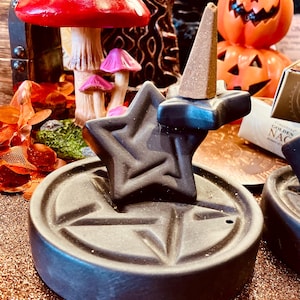 Backflow Incense Burner Backflow Witchy Magic Incense Burner Pentacle Pentagram Samhain Protection Witch Altar Decoration
