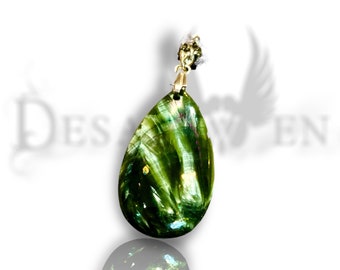 Seraphinite drop pendant emotional balance fairy witch talisman protection stone