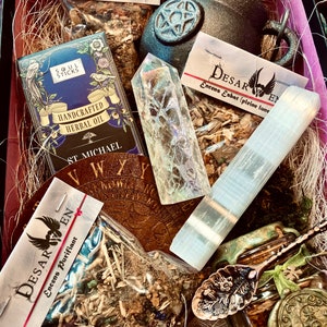 Magic ritual kit witch green magic resin incense kit accomplissement