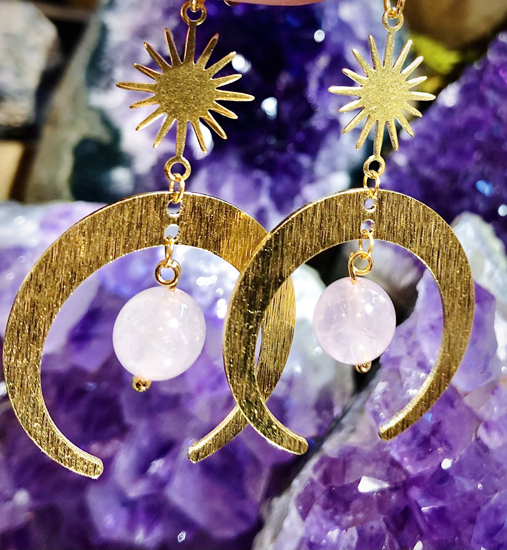 Boucles D'oreilles Laimons En Argent 925 - Boule Rose Et étoiles - Sans Nickel, Plaquées Or - Pour Femme