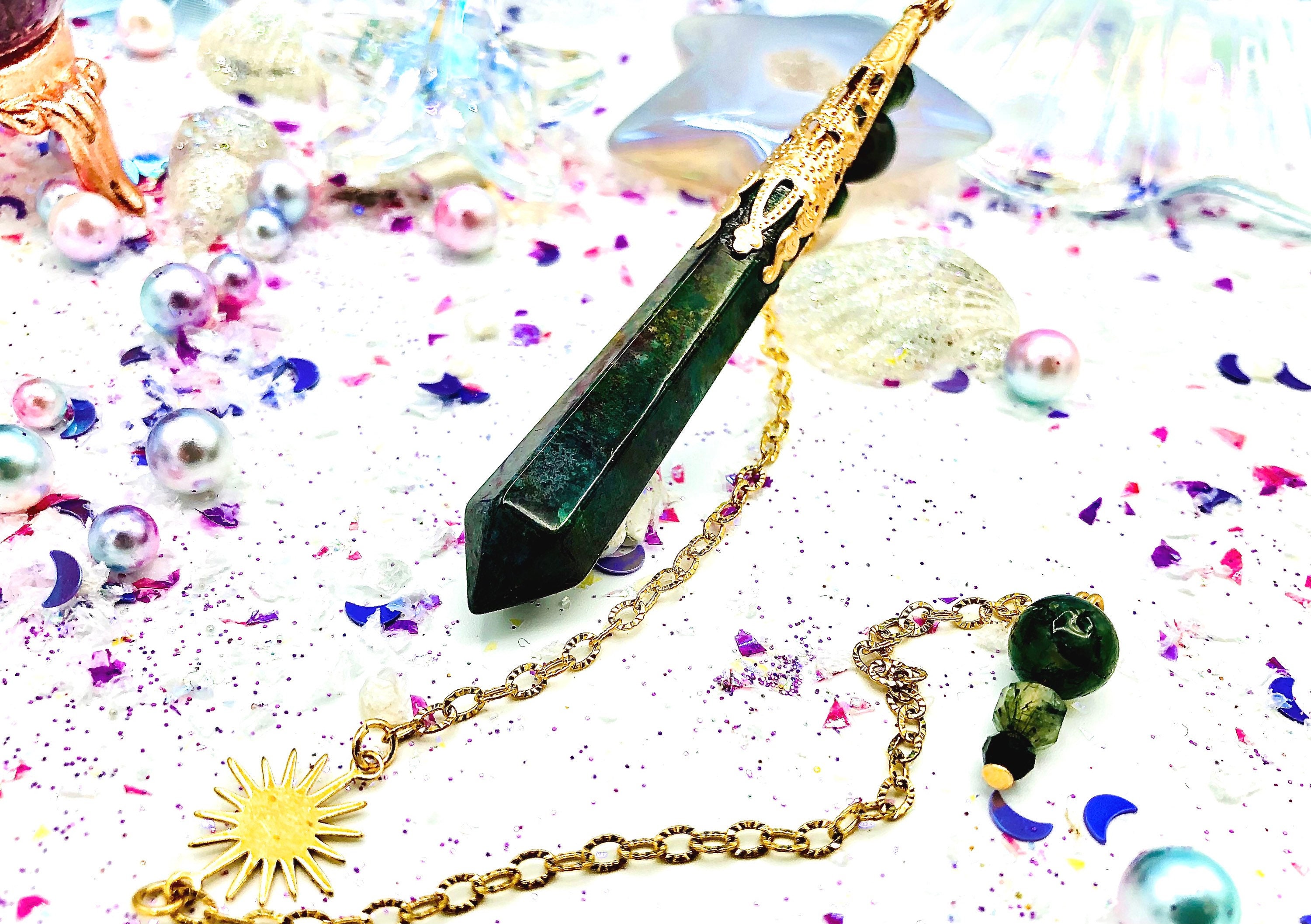 Pendule Agate et Rutile Vert