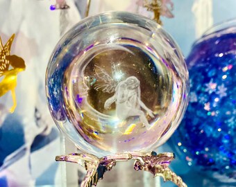 壮大な球体クリスタルガラス風水装飾妖精三日月魔女祭壇魔法のギフト