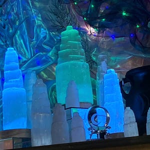 Mystisk och lugnande selenit USB-lampa med fjärrkontroll, kristallljus, stenlampa