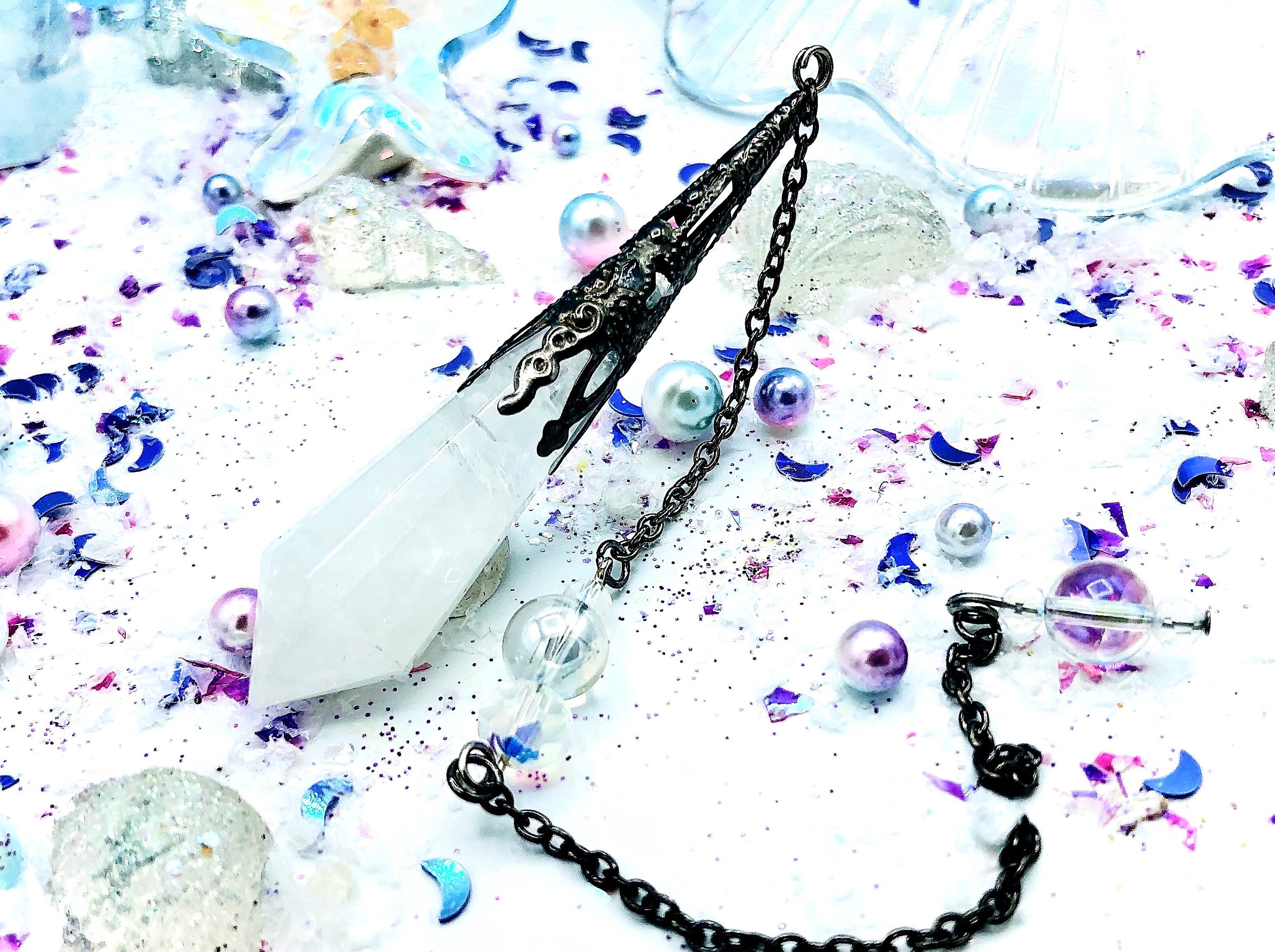 Pendule Cristal et Quartz Aura