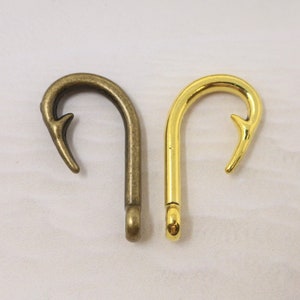 37x14mm Lead Free Pewter Fish Hook Connector, Hook Charm, Fish Hook Charm, Fish Hook Pendant, Fishing Hook