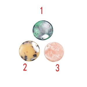 8pcs Tortoise Shell Acetate Circle Pendant Charm - 32mm- 1 Hole- 8 Pieces per Order