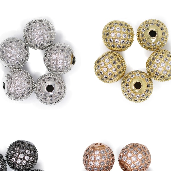 Lovely bead Wholesale Cubic Zirconia Rhinestone Pave ROUND 4 colors ALL SiZES: 6mm 8mm, 10mm, 12mm. C.Z. CZ