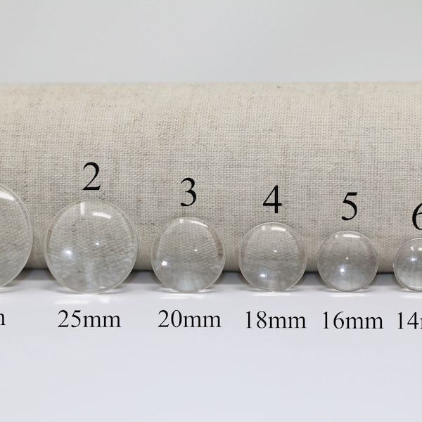 Round Domed Clear Glass Cabochons, Round Glass Cabochon Inserts, Clear Crystal Domed Cabochon, Pendant Tray Setting Base