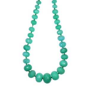 Lovely Bead Green Turquoise Graduated 8-20mm Faceted Jade Rondelle Strands (20 Inches Long)