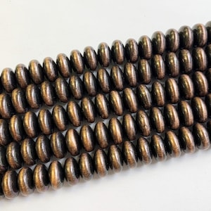 Copper Rondelle Faux Indian Pearl Bead Strand (14 Inches Long)