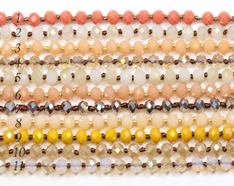 6x4mm Handmade Double Knotted Crystal Necklace 60 Inches Long Knotted Necklace