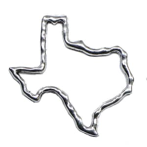 Lovely Bead TEXAS State Cut Out (Outline)  Pendant Lead Free Pewter  (46mm)